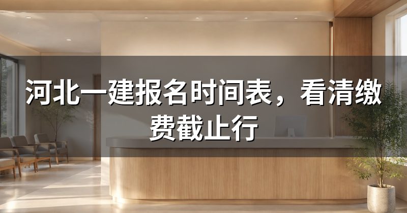 河北一建报名时间表,看清缴费截止行