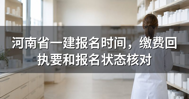 河南省一建报名时间,缴费回执要和报名状态核对