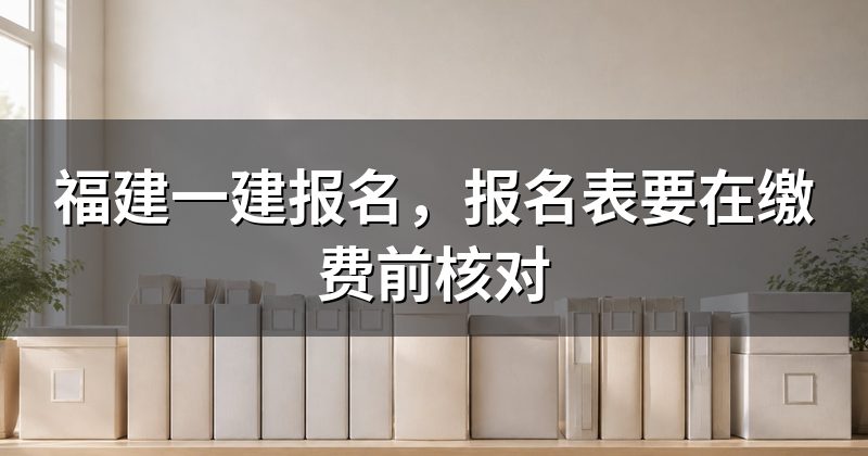 福建一建报名,报名表要在缴费前核对
