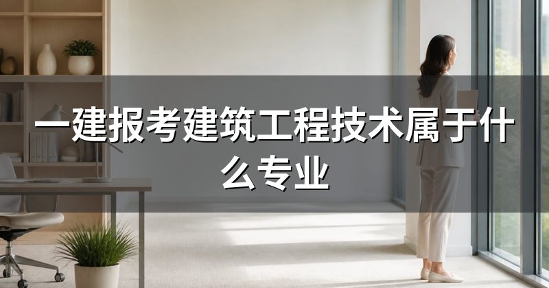 一建报考建筑工程技术属于什么专业