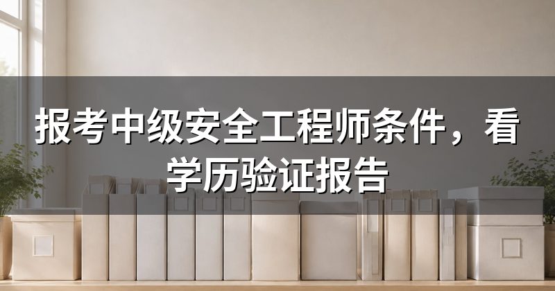 报考中级安全工程师条件,看学历验证报告