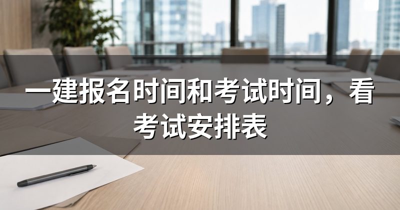 一建报名时间和考试时间,看考试安排表