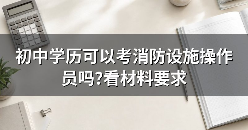 初中学历可以考消防设施操作员吗?看材料要求