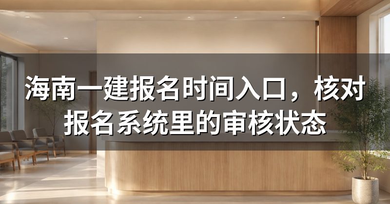 海南一建报名时间入口,核对报名系统里的审核状态