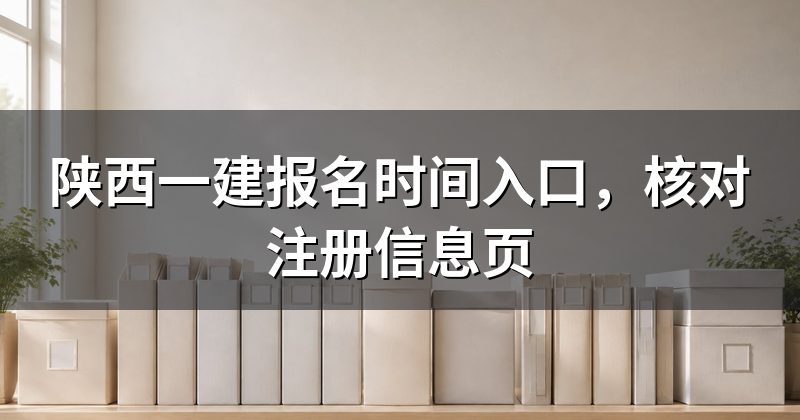 陕西一建报名时间入口,核对注册信息页