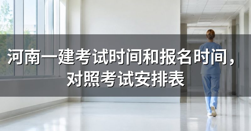 河南一建考试时间和报名时间,对照考试安排表