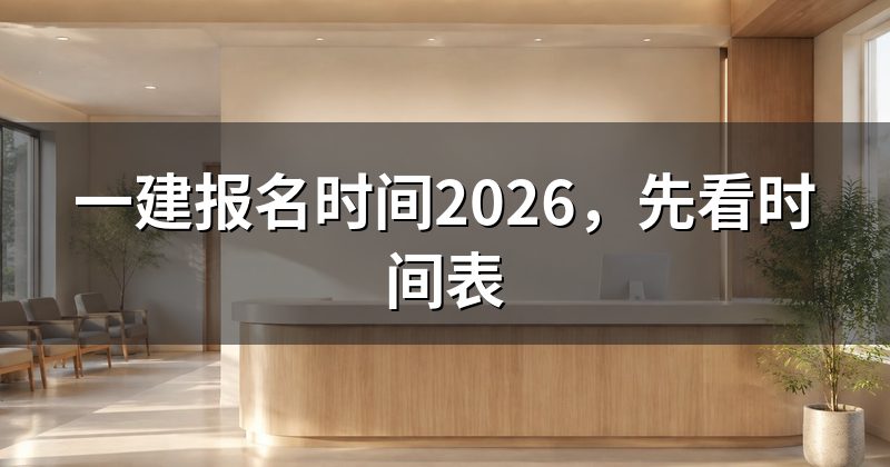 一建报名时间2026,先看时间表