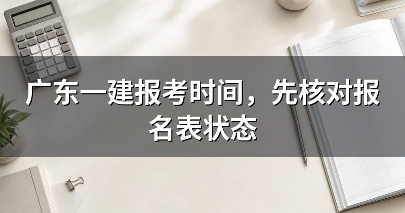 广东一建报考时间，先核对报名表状态