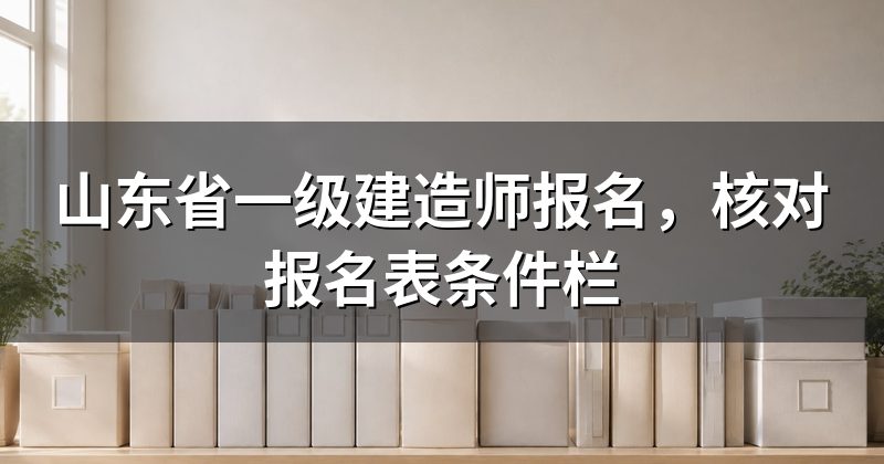 山东省一级建造师报名,核对报名表条件栏