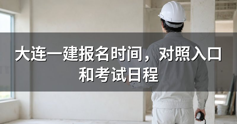 大连一建报名时间,对照入口和考试日程