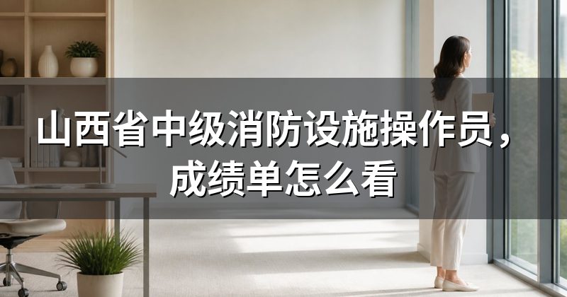 山西省中级消防设施操作员，成绩单怎么看