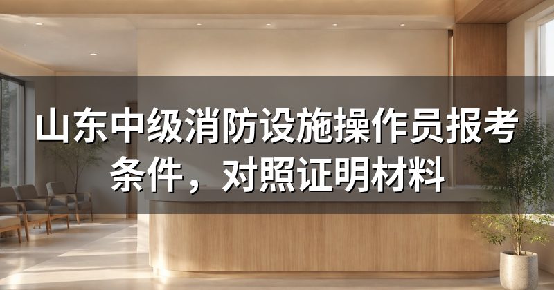 山东中级消防设施操作员报考条件,对照证明材料