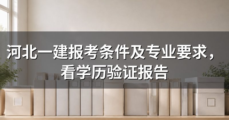 河北一建报考条件及专业要求,看学历验证报告