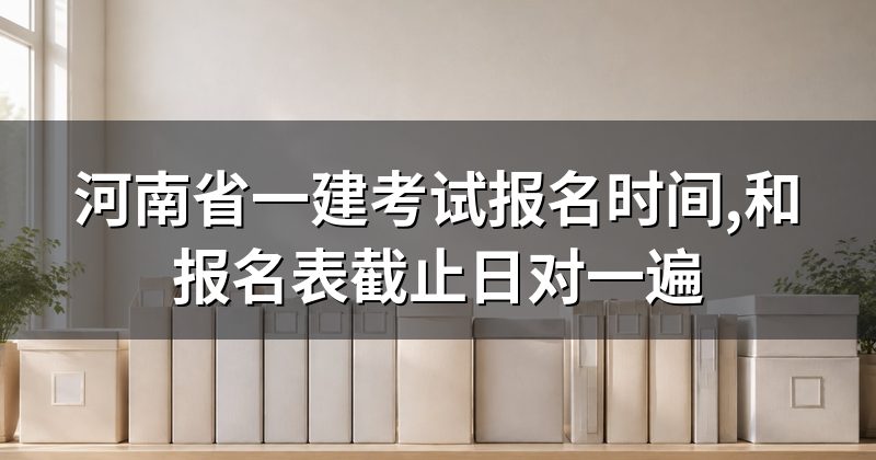 河南省一建考试报名时间,和报名表截止日对一遍
