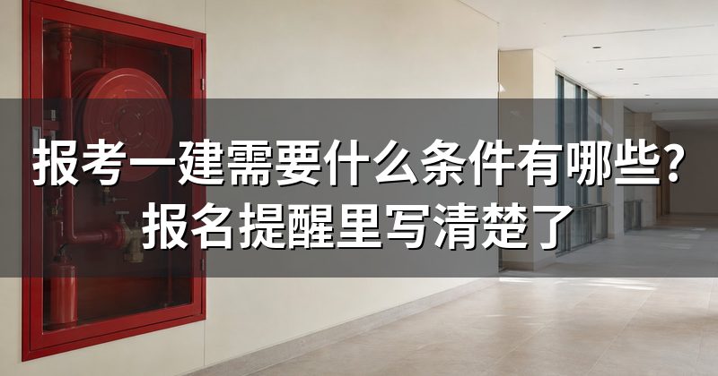 报考一建需要什么条件有哪些?报名提醒里写清楚了