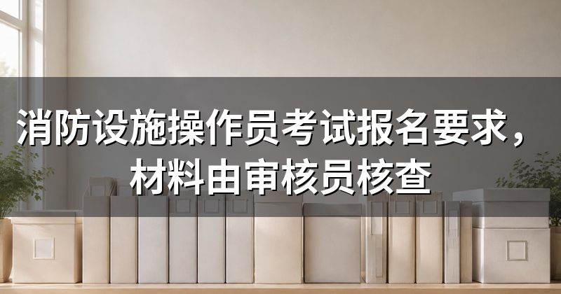 消防设施操作员考试报名要求，材料由审核员核查