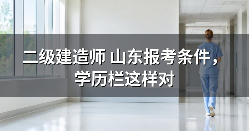 二级建造师 山东报考条件,学历栏这样对