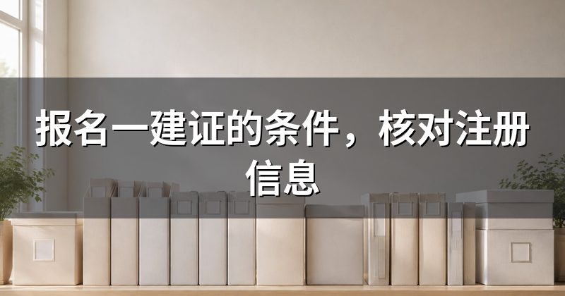 报名一建证的条件,核对注册信息