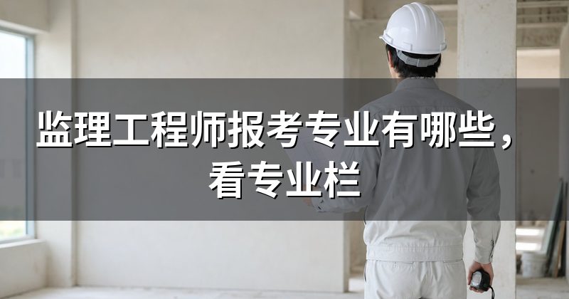 监理工程师报考专业有哪些,看专业栏