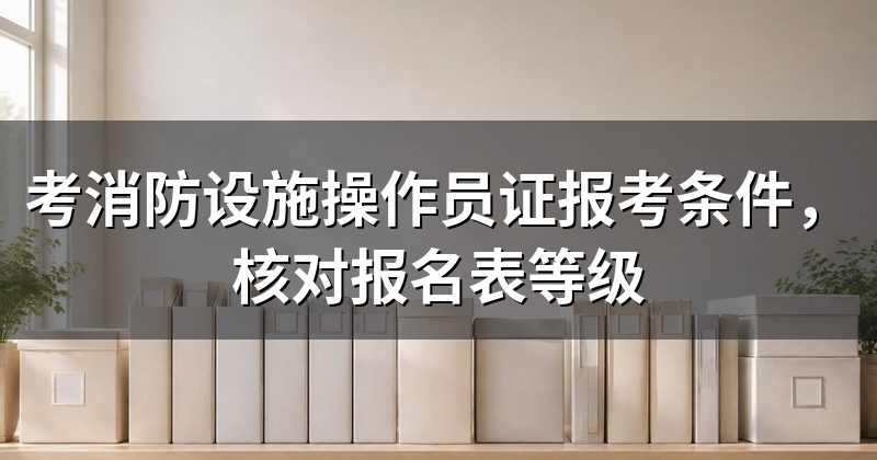 考消防设施操作员证报考条件,核对报名表等级