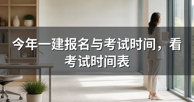 今年一建报名与考试时间,看考试时间表