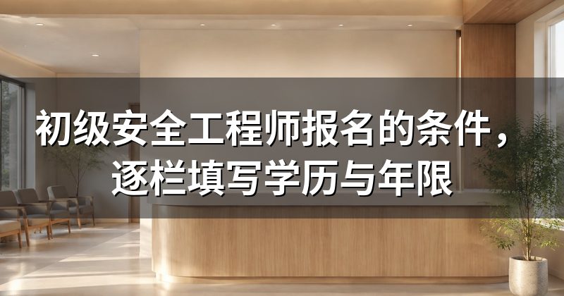 初级安全工程师报名的条件,逐栏填写学历与年限