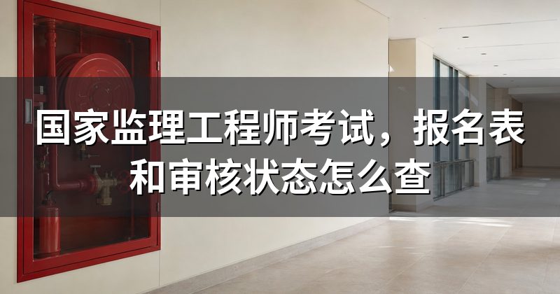 国家监理工程师考试,报名表和审核状态怎么查