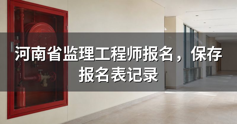 河南省监理工程师报名,保存报名表记录