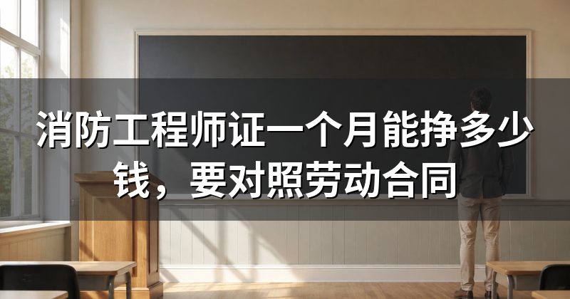 消防工程师证一个月能挣多少钱,要对照劳动合同