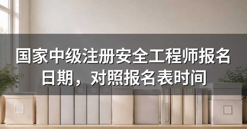 国家中级注册安全工程师报名日期,对照报名表时间