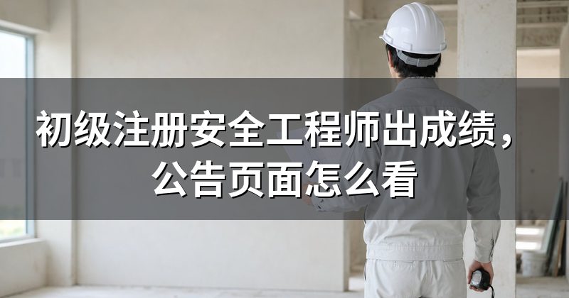 初级注册安全工程师出成绩,公告页面怎么看