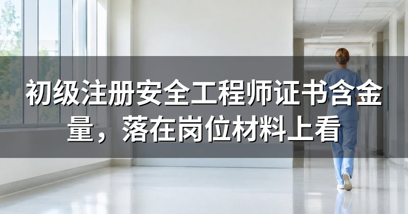 初级注册安全工程师证书含金量，落在岗位材料上看