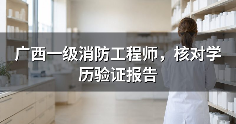 广西一级消防工程师,核对学历验证报告