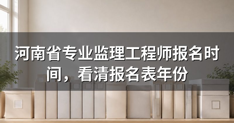 河南省专业监理工程师报名时间,看清报名表年份