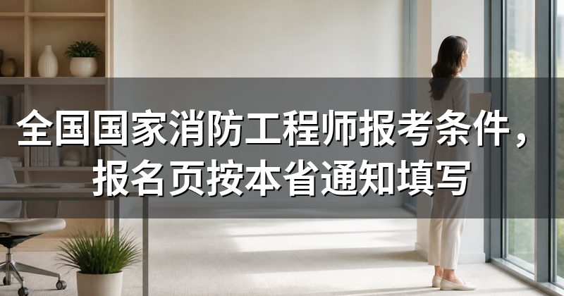 全国国家消防工程师报考条件,报名页按本省通知填写