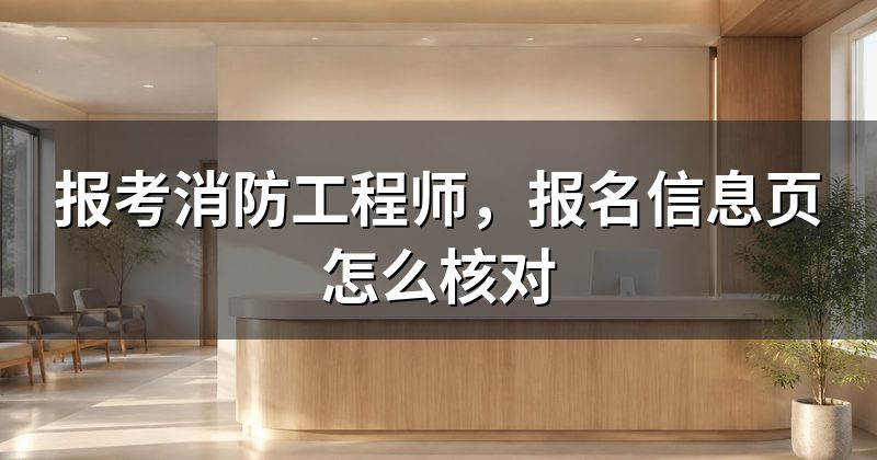 报考消防工程师,报名信息页怎么核对