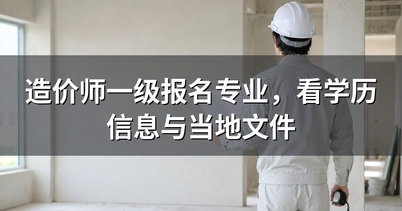 造价师一级报名专业,看学历信息与当地文件