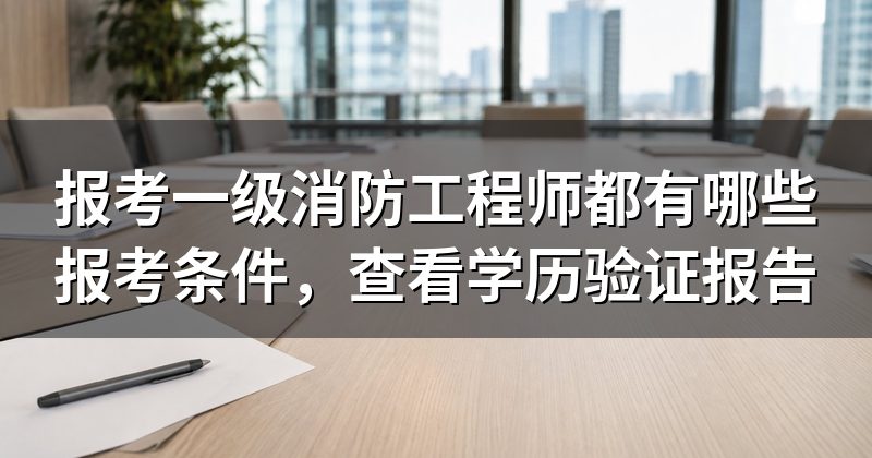 报考一级消防工程师都有哪些报考条件，查看学历验证报告