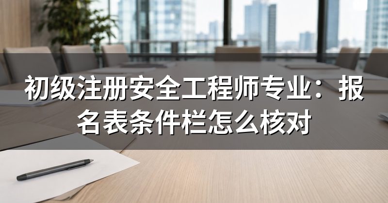 初级注册安全工程师专业:报名表条件栏怎么核对