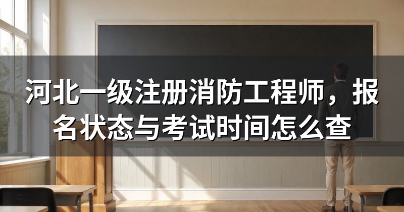河北一级注册消防工程师,报名状态与考试时间怎么查