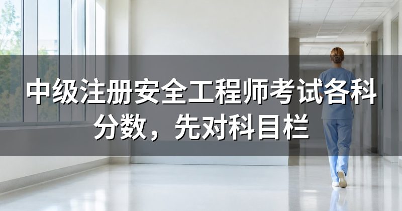 中级注册安全工程师考试各科分数,先对科目栏
