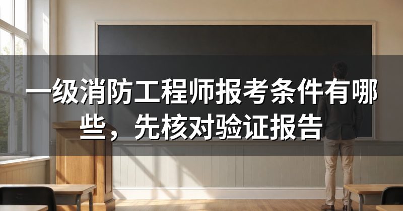 一级消防工程师报考条件有哪些,先核对验证报告