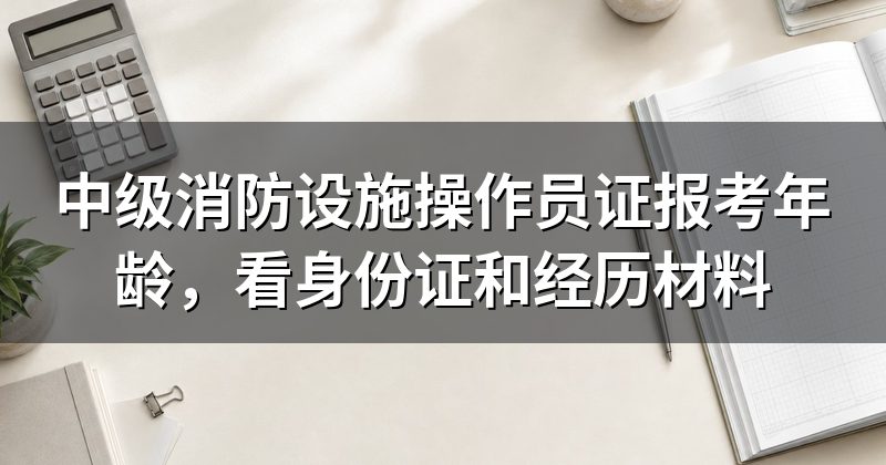 中级消防设施操作员证报考年龄，看身份证和经历材料