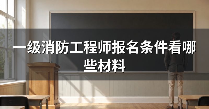一级消防工程师报名条件看哪些材料