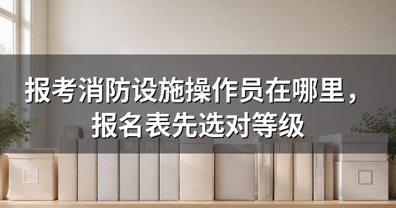 报考消防设施操作员在哪里,报名表先选对等级
