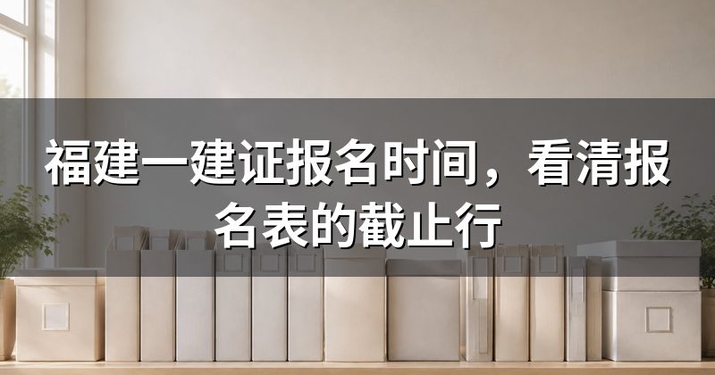 福建一建证报名时间,看清报名表的截止行