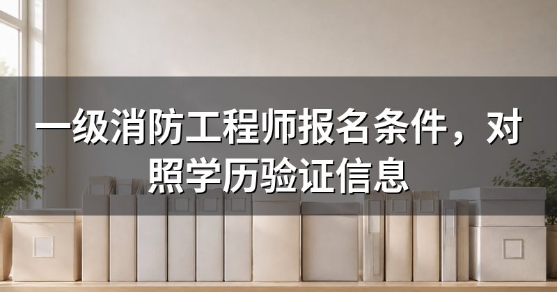 一级消防工程师报名条件，对照学历验证信息