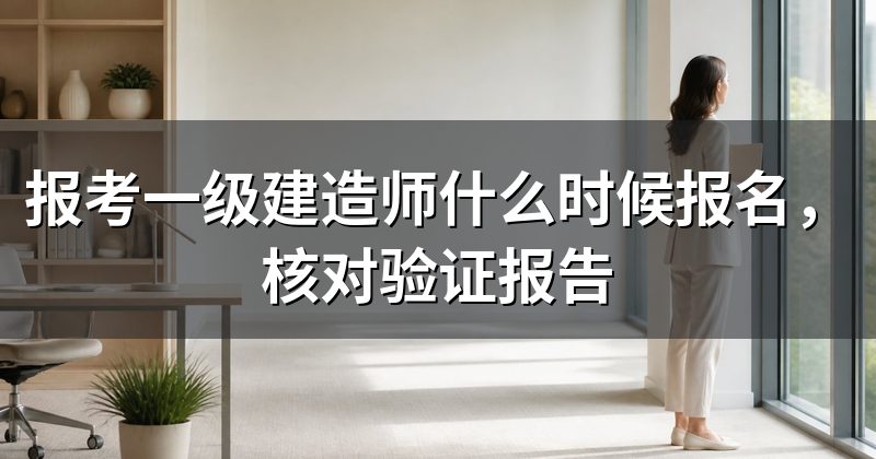 报考一级建造师什么时候报名，核对验证报告