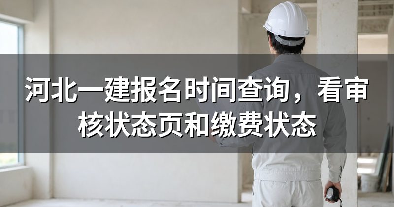 河北一建报名时间查询，看审核状态页和缴费状态