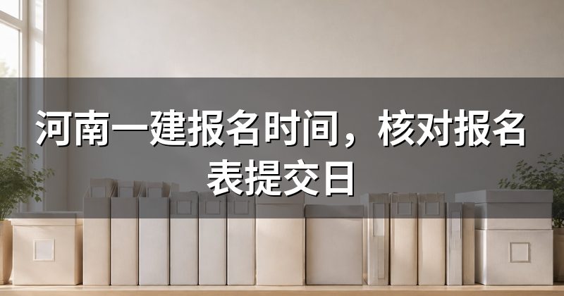 河南一建报名时间，核对报名表提交日